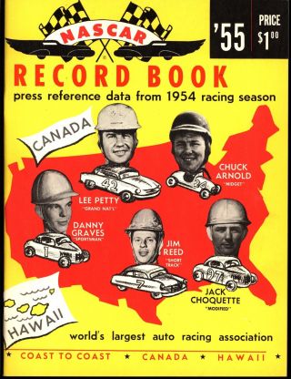 Vintage 1955 Nascar Record Book: 1954 Racing Season,  Old Stock / Nos (g0762)