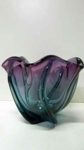 Vintage Mid Century Studio Art Glass Form Cased Glass Bowl