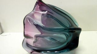 VINTAGE MID CENTURY STUDIO ART GLASS FORM CASED GLASS BOWL 5
