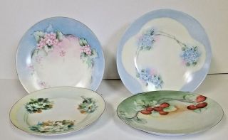 Set Of 4 Vintage Hand Painted,  Artist Signed 6 7/8 " Bavarian China Plates