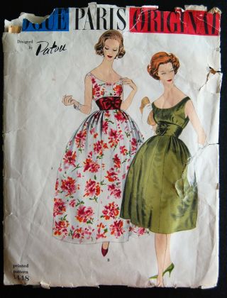 Vintage Vogue Patou Paris Evening Dress Pattern No.  1448