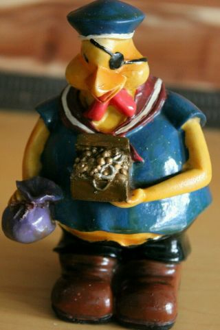 Vintage 1950s Hard Plastic Pirate Chick / Chicken Character Treasure Bank