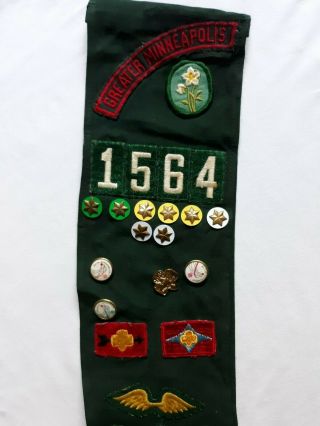 Vintage Girl Scout Sash Merit Badge Pins Greater Minneapolis