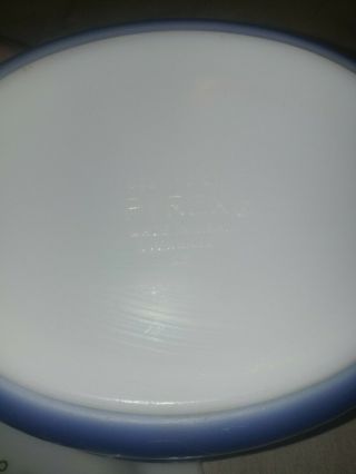 Vintage 1 1/2 Qt PYREX 043 Casserole Dish 043 HORIZON BLUE w/Lid.  Wrong lid 4