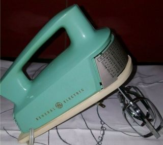 Vintage Ge General Electric Aqua Turquoise Mixer Model 17m25 - No Stand