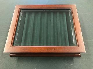 Vintage Wooden Desktop Glass Front Pen Display Case