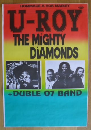 U - Roy The Mighty Diamonds Reggae Vintage French Concert Poster