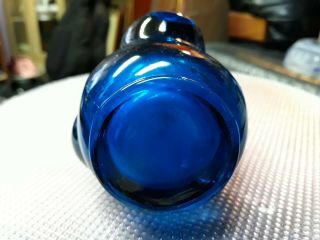 Vintage VIKING Mid Century Art Deco Blue Swung Glass Bud Vase Genie Bottle 7