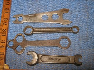 4x Vintage Royal Enfield Cycle Co Reddich Motorcycle Spanner Wrench Tool Kit