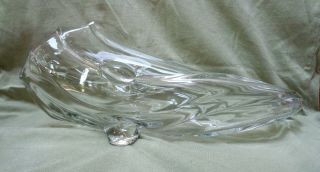 Vintage DUNCAN MILLER Glass CLEAR SANIBEL CORNUCOPIA Vase 4