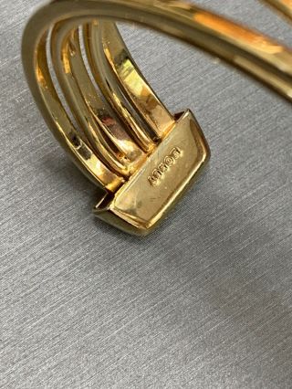 Vintage Monet Signed Gold Tone Well Made Layered Cuff Bracelet 5/8 Inch Wide 2