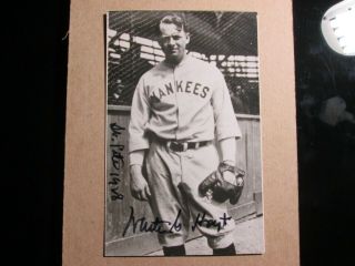 Waite Hoyt Vintage Signed Autographed Postcard Yankees - Deceased Hof