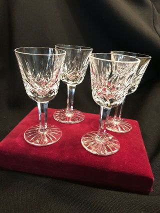 Set Of 4 Vintage Waterford Crystal Lismore Cordials Liqueurs Glasses Ireland