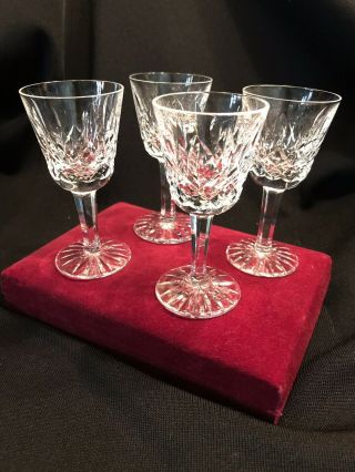 Set of 4 Vintage WATERFORD Crystal LISMORE Cordials Liqueurs Glasses Ireland 2