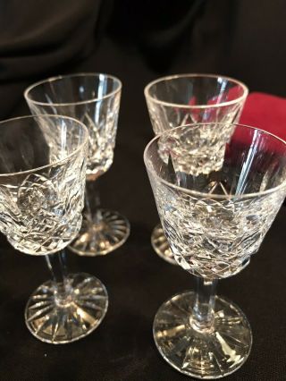 Set of 4 Vintage WATERFORD Crystal LISMORE Cordials Liqueurs Glasses Ireland 3