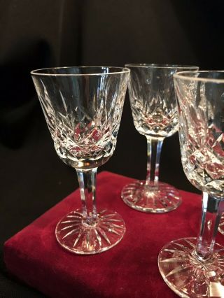 Set of 4 Vintage WATERFORD Crystal LISMORE Cordials Liqueurs Glasses Ireland 4