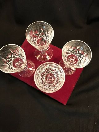 Set of 4 Vintage WATERFORD Crystal LISMORE Cordials Liqueurs Glasses Ireland 5