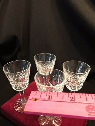 Set of 4 Vintage WATERFORD Crystal LISMORE Cordials Liqueurs Glasses Ireland 6