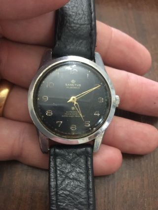 Rare Vintage Sanctus Mechanical Superfort Swiss Made Mens Gents Wristwatch Watch