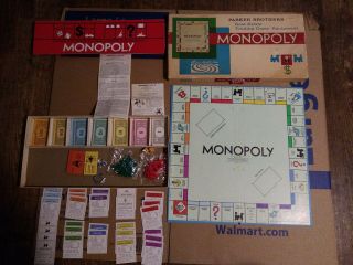 Vintage Monopoly 1961 Real Estate Trading Board Game Equipment Complete