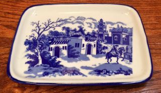 Ironstone Blue Willow Vintage Porcelain Covered Cheese Plate,  Limited Quantity 4