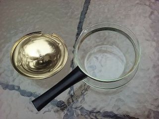 Vintage Pyrex Glass 2 Cup Sauce Pan W/ Metal Lid & Pour Spout Kitchenware 3