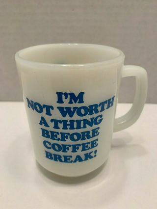 Vintage 1965 Peanuts Snoopy Fire - King Milk Glass Coffee Mug,  Coffee Break 2