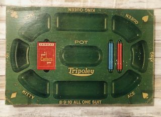 Vintage Tripoley Game 1968 Special Edition No.  300 Rummy Hearts Poker Cadaco
