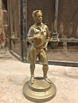 Vintage Boy Scout Cast Metal Statue Figurine Award 8 1/2  High