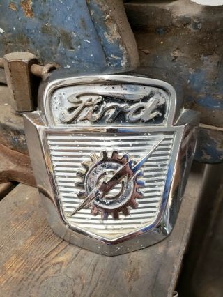 Oem Vintage 1953 1954 1955 1956 Ford Pickup F100 Hood Ornament Emblem Truck