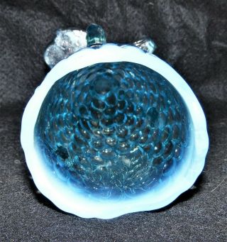 Vintage Northwood Blue Opalescent Whimsey Grapevine Vase - 3
