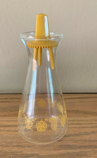 Vintage Purex Corelle Corning Clear Glass Butterfly Gold Salt / Pepper Shaker