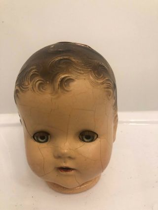 Vintage Antique Creepy Doll Head Great For Artist Assemblage Project