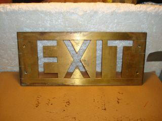 Vintage Brass Exit Sign Needs Cleaning