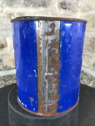 Vintage Miners Lamp Union Carbide 2 Pound Can Calcium Carbide Tin Metal Can 2
