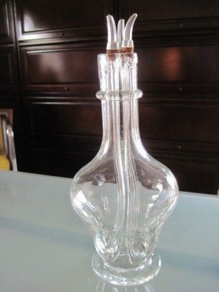 Vintage Blown Glass 4 Chamber Liquor Wine Decanter Bottle Made In France