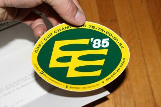 VTG CFL Edmonton Eskimo ' 85 Football Team Sticker w Hand Written Official Letter 3