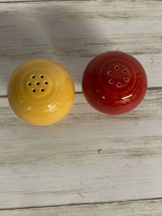 Vintage Fiesta Ware Sunflower and Scarlet / Bulb Salt And Pepper Shakers 2