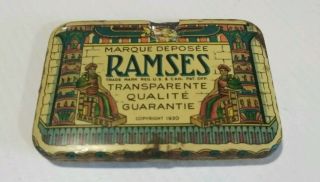 Vintage Ramses Prophylactic Condom Tin Rubber 1930 Julius Old Display