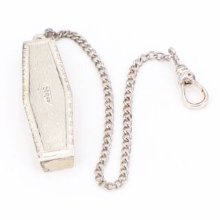 Vtg Sterling Silver - Rmco.  Beltogram Pocket Watch Fob Chain - 5g