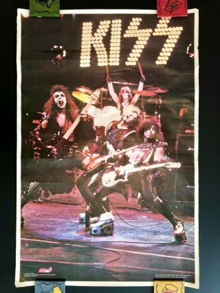 Vintage Kiss Poster - With Wear - 1975 Boutwell Enterprises