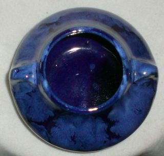 Vintage Brush McCoy Pottery Blue Onyx Glazed Squat Vase 5