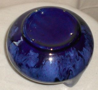 Vintage Brush McCoy Pottery Blue Onyx Glazed Squat Vase 6