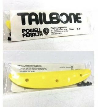 Vintage Nos Powell Peralta Tailbone 9” Yellow Skateboard Guard Tail Bone