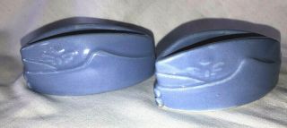 2 Vintage Art Pottery Us Air Force Hat Cap Shaped 4 " Containers Ww Ii ? Unmarked