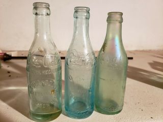 Vintage Pre 1915 Coca Cola Straight Sided Bottles (3) - All Different/ 2 Va - 1 Nc