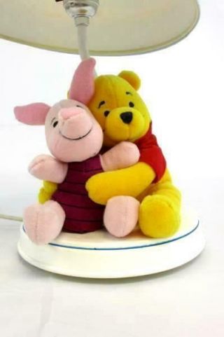 Vintage Disney Winnie - The - Pooh and Piglet Plush Table Lamp by Dolly Inc 2
