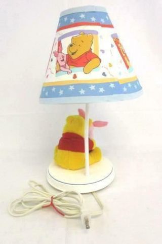 Vintage Disney Winnie - The - Pooh and Piglet Plush Table Lamp by Dolly Inc 4
