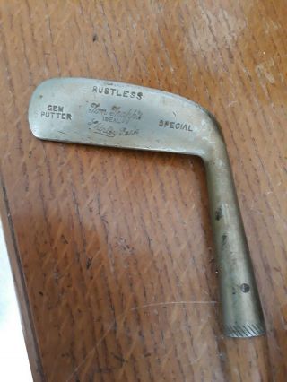 Antique Vintage Hickory Shaft Gem Putter Tom Trapp Shirley Park Golf