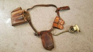 Vintage Klein Tools Leather Central Office Mans Tool Belt & Pouches